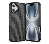 Wigento Custodia per Apple iPhone 17 MagSafe Carbon Design Skin Feel in plastica TPU nera