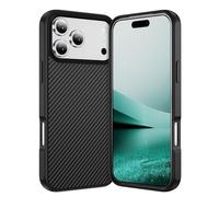 Wigento Custodia per Apple iPhone 17 Pro MagSafe Carbon Design Skin Feel TPU/PC, colore nero