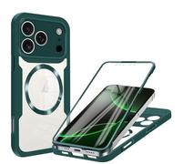 Wigento Custodia per Apple iPhone 17 Pro Max, anello MagSafe Full Body a 360 gradi, in acrilico e TPU, verde