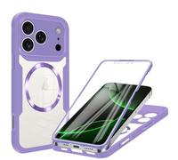 Wigento Custodia per Apple iPhone 17 Pro Max, anello MagSafe Full Body a 360 gradi, in acrilico e TPU, viola