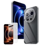 Wigento Custodia per cellulare + vetro protettivo per Xiaomi 17 Ultra 9H, in TPU, set trasparente
