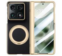 Wigento Custodia per Motorola Razr Fold 5G, supporto ad anello, vetro | Funzione di supporto a 360 gradi, anello magnetico, retro in acrilico, protezione airbag quattro angoli