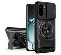 Wigento Custodia per OnePlus 15R 5G, Camshield, supporto ad anello (nero)