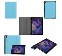 Wigento Custodia per Samsung Galaxy Tab A8 2021 X205 X200 3folt Wake Up Smart Stand Cover Blu Chiaro Tablet Custodia