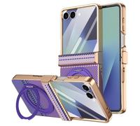 Wigento Custodia per Samsung Galaxy Z Flip8 5G, anello magnetico H9, vetro