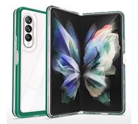 Wigento Custodia per Samsung Galaxy Z Fold4 5G a 360 gradi, in acrilico trasparente + PC + TPU, colore: verde