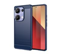 Wigento Custodia per Xiaomi Poco M6 Pro 4G / Redmi Note 13 Pro antiurto Carbon Texture TPU Blu
