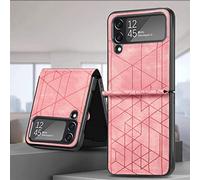 Wigento Custodia pieghevole per Samsung Galaxy Z Flip4 con stampa geometrica 3D rosa