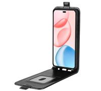 Wigento Custodia protettiva a libro per Honor 400 Pro, texture verticale, in ecopelle, colore nero