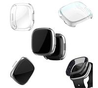 Wigento Custodia protettiva in silicone TPU per Fitbit Versa 4, trasparente
