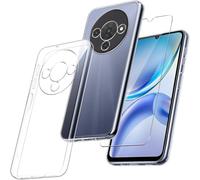 Wigento Custodia protettiva in silicone TPU trasparente per ZTE Blade A76 5G + pellicola in vetro duro H9