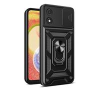 Wigento Custodia protettiva magnetica per Motorola Moto E13 4G TPU / PC Design Ring Cover Cover Protettiva Case Nero
