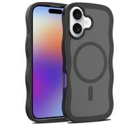 Wigento Custodia protettiva per Apple iPhone 17 MagSafe Skin Feel Wave Texture Design nero