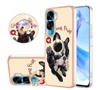 Wigento Custodia protettiva per Honor 90 Lite, motivo serie + anello TPU + PC