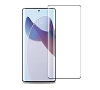 Wigento Custodia protettiva per Motorola Moto X40 4D Premium 0,3 mm H9 Curved Hard Glass Panzer Nero