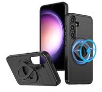 Wigento Custodia protettiva per Samsung Galaxy S25, con supporto ad anello MagSafe, colore nero