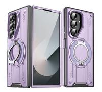 Wigento Custodia protettiva per Samsung Galaxy Z Fold7 5G, MagSafe, supporto magnetico ad anello a 360°, viola