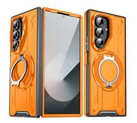 Wigento Custodia protettiva per Samsung Galaxy Z Fold7 5G, MagSafe, supporto magnetico ad anello a 360°, arancione