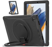 Wigento Custodia protettiva robusta per Samsung Galaxy Tab A8 10.5 2021 X200 / X205 da esterno ibrido nero con tracolla per tablet