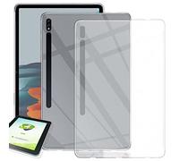 Wigento Custodia protettiva trasparente per Samsung Galaxy Tab S9 Ultra / S8 Ultra + H9 0,3 mm 2,5D vetro duro