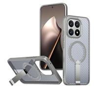 Wigento Custodia rinfrescante per Xiaomi 15T 5G, design ibrido in acrilico, con MagSafe e supporto, grigio