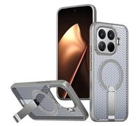 Wigento Custodia rinfrescante per Xiaomi 15T Pro 5G, design ibrido, con MagSafe e supporto, grigio