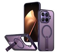 Wigento Custodia rinfrescante per Xiaomi 15T Pro 5G, design ibrido, con MagSafe e supporto, viola
