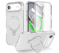 Wigento Custodia trasparente per Apple iPhone 17 Air Frosted Skin Feel MagSafe ad anello con supporto a 360 gradi