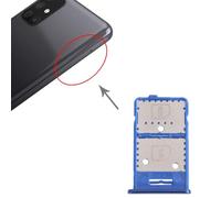Wigento Dual SIM Card + Micro SD Supporto Card Vassoio per Samsung Galaxy M31s Blu di ricambio