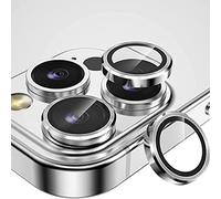 Wigento Metal Ring Camera Tempered Glass Film per Apple iPhone 14 Pro Max / 14 Pro Panzer Accessori Vetro Argento