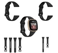 Wigento Per Fitbit Versa 4 / Versa 3 / Sense cinturino in plastica/silicone per uomo/taglia L nero orologio