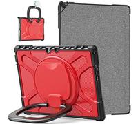 Wigento Per Microsoft Surface Pro 8 Outdoor Hybrid Rosso 360 gradi con tracolla per tablet, custodia protettiva robusta