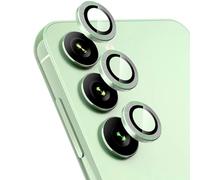 Wigento Per Samsung Galaxy S24 Plus, anello in alluminio, fotocamera + vetro temperato H9, colore: verde