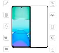Wigento Per Xiaomi Redmi 13 4G / Poco M6 4G 1x 3D Display Full LCD H9 Vetro rigido Nero Pellicola Protettiva Vetro