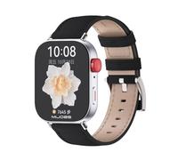 Wigento Smartwatch, cinturino in pelle per Huawei Watch Fit 5 4 / Fit 5 4 Pro 3, nero e argento