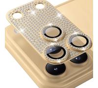 Wigento Vetro protettivo per fotocamera Apple iPhone 17 Pro Max, in metallo con effetto diamante, oro