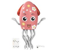 Wiggling Octopus Toy - Adesivo flessibile per espressioni, design di movimento 3D, microfono interattivo con luci colorate, superficie morbida per una comoda maneggevolezza, attività prescolare, feste