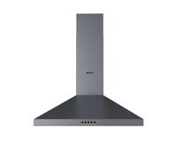 Wiggo Cappa aspirante 60 cm, cappa da parete per scarico o ricircolo, uscita 300 m³/h, con illuminazione a LED e 3 livelli di potenza, da parete con filtro antigrasso e 2 filtri a carbone, grigio