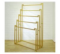 WIGING A Pavimento Sciarpa Espositore, 5 Strati Ferro Scialle Espositore, Tessuto Cintura Portaoggetti Per Commerciale Negozio Di Abbigliamento Al Dettaglio (Color : Gold, Size : 80x40x150cm)
