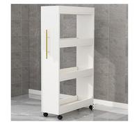 WIGING Carrello Portaoggetti A 4 Ripiani Sottile Con Ruote, Carrello Multiuso Estraibile Con Maniglia, Ideale Da Posizionare Accanto Al Frigorifero, Porta Spezie Per Cucina(White,50x25x120cm)