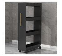 WIGING Carrello Portaoggetti A 4 Ripiani Sottile Con Ruote, Carrello Multiuso Estraibile Con Maniglia, Ideale Da Posizionare Accanto Al Frigorifero, Porta Spezie Per Cucina(Black,50x20x120cm)
