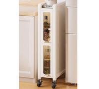 WIGING Carrello Portaoggetti Mobile Sottile Con Ruote, Scaffale Portaoggetti Da Posizionare Accanto Al Frigorifero, Carrello Multiuso Estraibile Stretto Per Cucina, Dispensa(White,20x40x81cm)