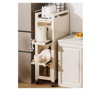 WIGING Carrello Portaoggetti Sottile Con Ruote, Cestello Estraibile, Portaspezie, Ripiano Portaoggetti Per Lo Spazio Accanto Al Frigorifero, Organizzatore Per Spazi Ristretti(30x41x127cm)