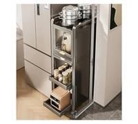 WIGING Carrello Portaoggetti Sottile Con Ruote, Organizzatore E Carrello Portaoggetti Stretto Per Lavanderia E Bagno, Cestello Estraibile, Portaspezie, Mobiletto Portaoggetti Stretto(16x41x127cm)