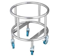 WIGING Carrello Portasecchi con 4 Ruote Girevoli, Acciaio Inox Portapentole, Mensa Ristorante Carrello Commerciale per Barili di Stoccaggio, Secchio per Latte(50.5x50.5x61.5cm/19.88x19.88x24.21in)
