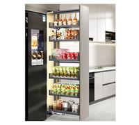 WIGING Mobile Stretto A 6 Ripiani Cestello Estraibile Altezza Regolabile Organizzazione E Contenimento per La Cucina Mobile Alto Scaffale Portaoggetti con Divisori(35x33.2x183cm)