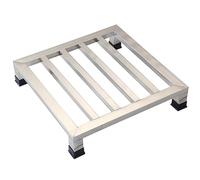 WIGING Pallet in Acciaio Inossidabile Carico Rack di Stoccaggio, Mobili Base per Elettrodomestici, Pallet da Pavimento per Magazzini Garage Cucine Negozi(60x60x10cm)