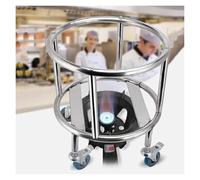 WIGING Robusto Acciaio Inossidabile Porta Pentole, Carrello Porta Secchio Isolato con Ruote Girevoli per Ristoranti Cucina Bar Hotel Garage(41.5x41.5x50.5cm/16.33x16.33x19.88in)