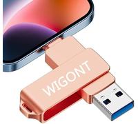 WIGONT Chiavetta USB per lPhone Pendrive 128 GB è un Dispositivo di Archiviazione Progettato per Espandere la Capacità. 3 in 1 Chiavetta USB lPhone Pendrive per i0S/PC/Tipo C. Non è Necessaria un'APP.