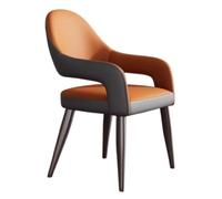 WIGSELBL Comode sedie da pranzo imbottite da cucina con cuscino spesso, schienale alto, gambe in metallo, sedia moderna di metà secolo per ristoranti (arancione)